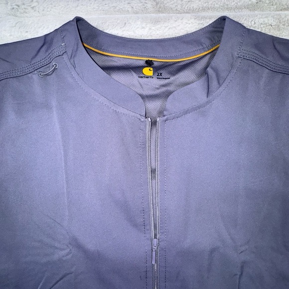CARHARTT Women's 2XL Force Steel Blue liberty Zip Front Scrub Nursing Jacket NWT - Picture 3 of 10
